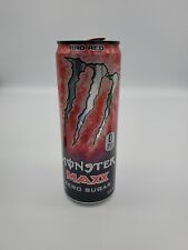 2019 Empty Monster MAXX Energy Drink Rad Red 12oz Can ZERO SUGAR Discontinued  picture