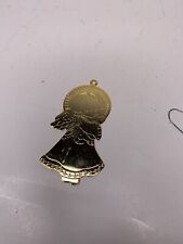 Vintage G Duchin 1989 Brass Angel Christmas Ornament Girl Gold picture