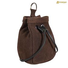 Medieval Suede Leather Belt Pouch Renaissance Purse Cosplay Costume Accessory picture