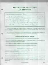 BOY SCOUTS OF AMERICA APPLICATION TO BECOME AN EXPLORER 1959 TAMAQUA PA BSA picture