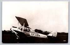 rppc Postcard famous DH.60M Moth VH-UQA 