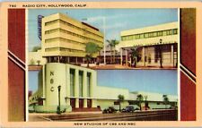 1941 Vintage Postcard Radio City California NBC & CBS Studios - Radio Television picture