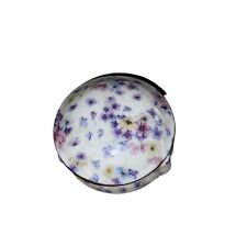 Vintage Covered Trinket Dresser Dish Round Mixed Flowers picture