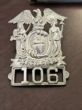 1930s 40s Obsolete New York Police Cap Badge Numbered with Applied #106 L@@K picture