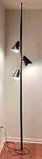 Vintage Mid Century Modern Tension Pole Lamp Light Black Brown Green 3 Lights picture