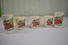 Vintage DEKA 1975 Schnur Appel Fruit Lot of 5 Plastic Mugs and Tumblers picture