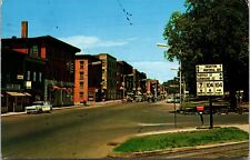 Vtg St Albans Vermont VT Main Street View Old Cars 1950s Chrome Postcard picture