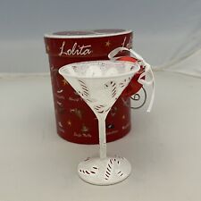 Lolita Mini-Tini Martini Glass Christmas Ornament Peppermintini Candy Cane W/Box picture