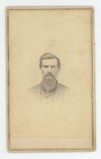 Antique CDV Circa 1860s Handsome Dashing Man Fantastic Full Beard Freeport, IL picture