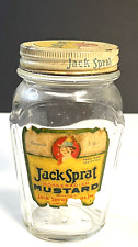 Vintage Jack Sprat Glass Mustard Horseradish Jar w/ Lid Marshalltown Iowa picture