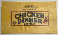 Rare Vintage 1 Cent/Penny Chicken Dinner Wax Candy Wrapper Sperry Milwaukee WiS picture