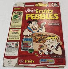 Fruity Pebbles Empty Cereal Box 1990 Flintstones Ink Stamper Promo Vintage Fred picture