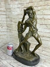 HERCULES & ANTAEUS GREEK MYTHOLOGY Nude Male Sculpture Statue Solid 100% Bronze picture