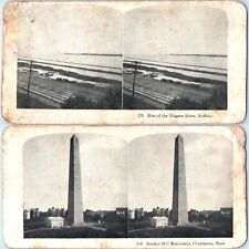 c1900s Charleston Bunker Hill / Niagara River Buffalo Double Side Stereoview V42 picture