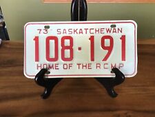 VINTAGE 1973 Saskatchewan LICENSE PLATE Set # 108 - 191 - Home of the RCMP picture