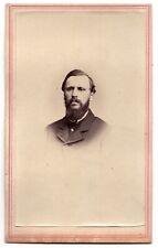 ANTIQUE CDV CIRCA 1860s 2C CIVIL WAR TAX STAMP BEARDED MAN NEW YORK R.A. LEWIS picture