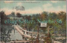Browns Station NY - SWINGING BRIDGE - Postcard Catskills Ashokan Reservoir picture