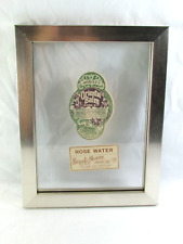 Vintage Burt E. Moritz Druggist -Oriental Balm, Rose Water Bottle Labels & Frame picture