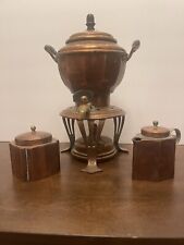 Vintage Joseph Heinrichs Paris New York Copper Coffee Tea Urn With Cream & Sugar picture