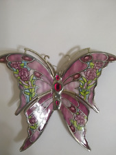 Bradford Exchange Silken Wings Crimson Rose Porcelain Butterfly Ornament COA picture