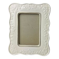 Vintage Picture Frame White Ceramic Flowers and Bow Wedding Frame picture