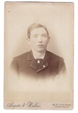 Vintage Original Cabinet Card Photo Young Man Masonic Pin picture