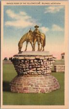 Billings, Montana Postcard William. S. Hart Statue / Airport Linen c1950s Unused picture