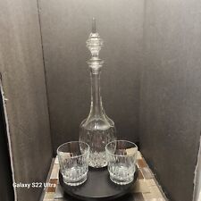 Vintage Crystal Whisky Decanter With 2 Whisky Libby Glasses picture