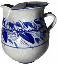 Antique RARE Hungarian Zsolnay LARGE Ceramic Cobalt Fauna 30cm Tall Pitcher picture