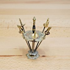 5 Toledo Skewers Vintage Damascene Toledo Miniature Swords on Stand 1 Pc Missing picture