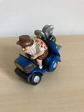 Santa in Golf Cart with Golf Clubs Christmas Ornament 3.25