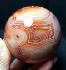 TOP 498G Natural Polished Red Agate Carnelian Crystal Sphere Ball HealingYWD444 picture