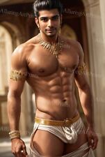 13x19 Male Model Photo Print Muscular Handsome Beefcake Shirtless Hunk -MM21 picture