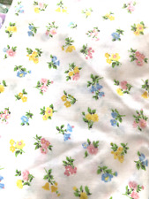 Vintage Small Colorful Flowers Full Flat JC Penney Muslin Sheet picture