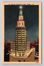 Buffalo NY-New York, Electric Building at Night Vintage Souvenir Postcard picture