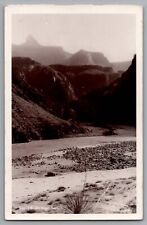 End of Bright Angel Trail Grand Canyon AZ RPPC Photo Postcard 1937 Kolb Brothers picture