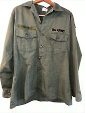 MEN'S  OD-507  OLIVE DRAB LONG SLEEVE  U.S. ARMY UTILITY SHIRT - NOS 16 1/2 X 32 picture