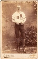RUGBY PLAYER : PATCHES : LARGS, SCOTLAND : CABINET CARD  picture