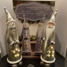 Santa Claus and Snowman with LED Lights Christmas Holiday Decor 21” w/ Timer picture