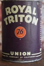 vintage Royal Triton oil can 1QT. full Union 76 n.o.s. metal good condition. picture