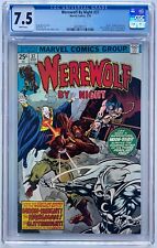 WEREWOLF BY NIGHT #37, CGC 7.5 VF-, 3rd Moon Knight appearance 1976 Marvel picture