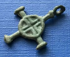 Viking Nordic Scandinavian Bronze Cross Pendant 10th Century AD #548 picture