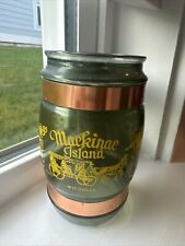 Vintage Green Barrel Mackinac Island Glass Mug Siesta Ware picture