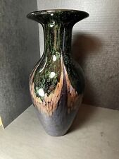 Vintage Dale Tiffany Art Glass Favrile Mardi Gras Aventurine Flecked Vase 16.5” picture
