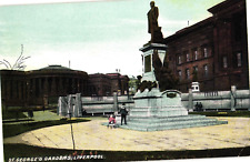 St. George's Gardens Statue Kids Liverpool England Postcard Unused c1910 picture