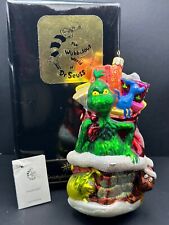 VTG Christopher Radko DR. SUESS GRINCH Ornament UP ON THE ROOFTOP w Box + TAG picture