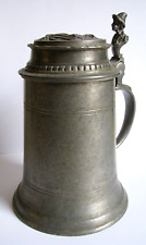 ANTIQUE GERMAN PEWTER TANKARD STEIN FLAGON PITCHER Germany ca1850s No Mono Rare picture