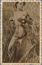 1940 Vintage Art photography Nude Woman Hot Model Resting in Nature Risque Photo picture