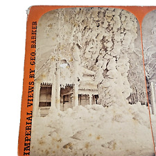 Antique Stereoview Card, by George Barker Niagara Falls New York, Deep Winter... picture