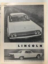 LincolnArt69 Article History Classic 1962 Lincoln Continental Nov 1961 2 page picture